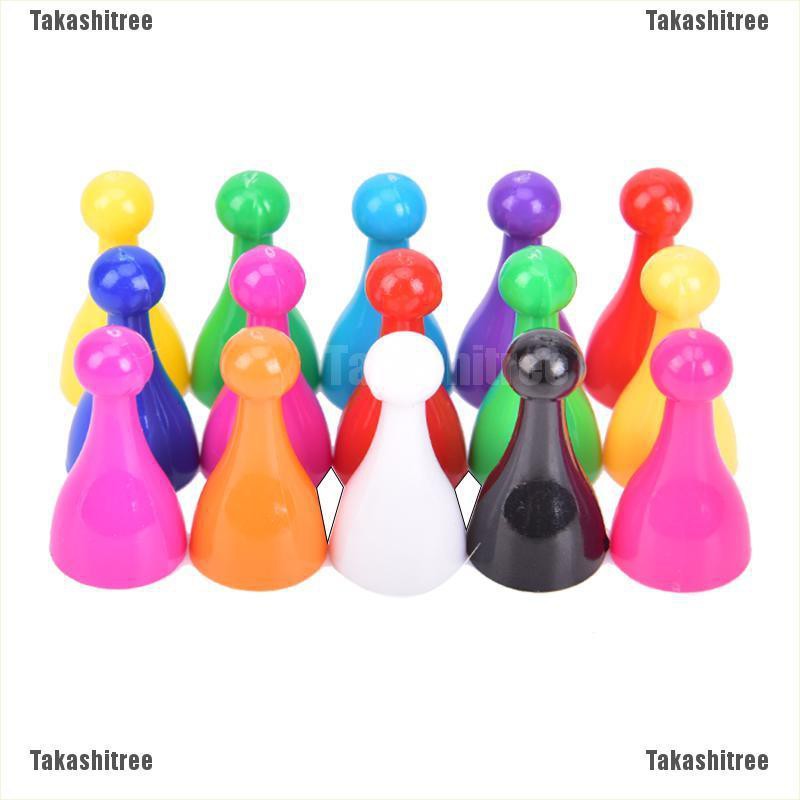 Takashitree♥ 10Pcs Plastic Chess Pawn Pieces Board Card Games Halma Multi-Colors Accessories