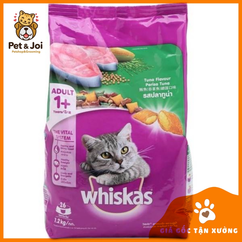 [1,2KG] Hạt mèo whiskas⚡SIÊU_ƯU_ĐÃI⚡ NHIỀU VỊ CHO MÈO CƯNG - PET&amp;JOI