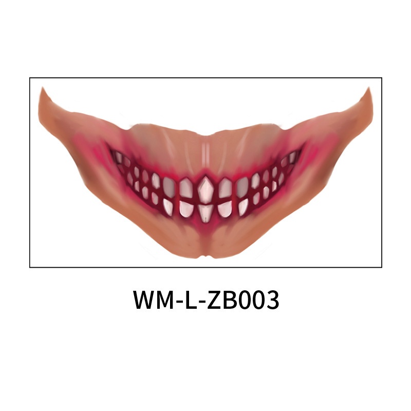 Hình Xăm Dán Miệng To Phong Cách Halloween 70X130Mm