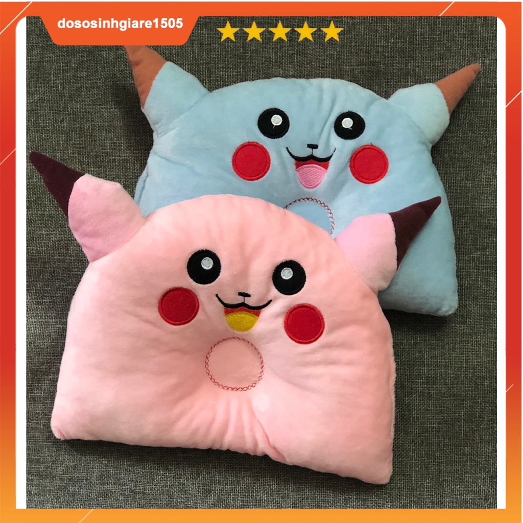 Gối lõm PIKACHU chóng méo đầu cho bé sơ sinh (được chọn màu)