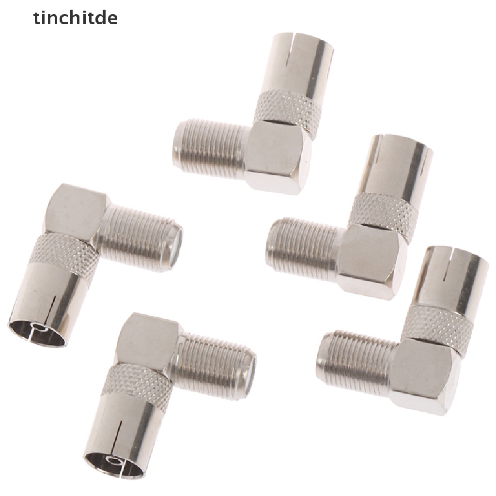 Bộ 5 Đầu Nối RF Góc 90 Độ Nối F Female Sang Female Cho TV