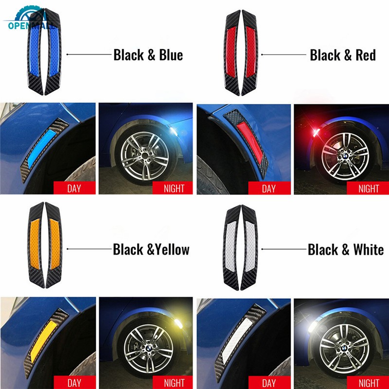 Set 2 miếng dán phản quang cảnh báo an toàn dành cho bánh xe hơi