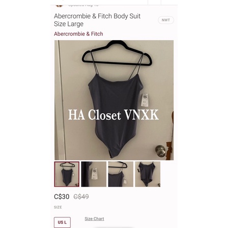 Bodysuit 2dây Abercrombie