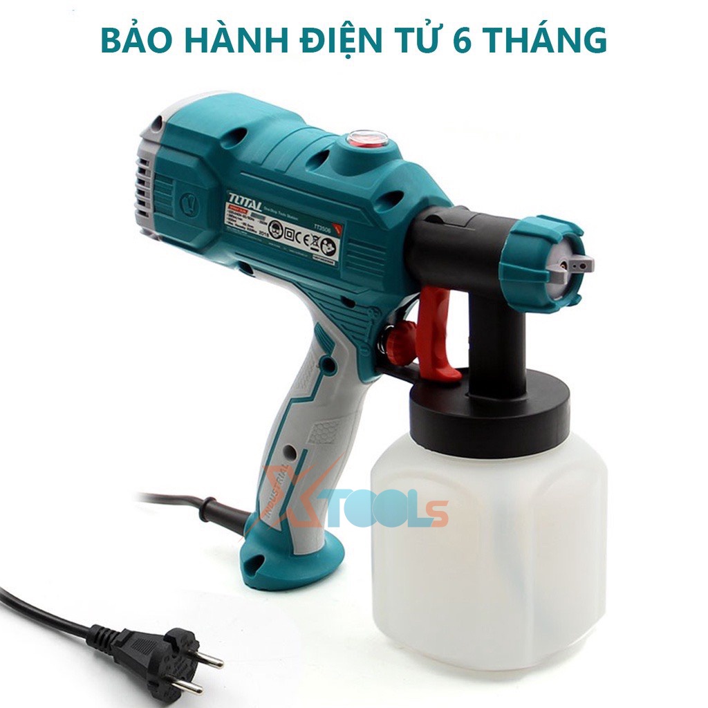 Máy phun sơn dùng điện TOTAL TT3506, điện thế 220-240V, công suất 450W, 380ml/phút, 800ml, dia 0.6/0.8mm, súng sơn điện