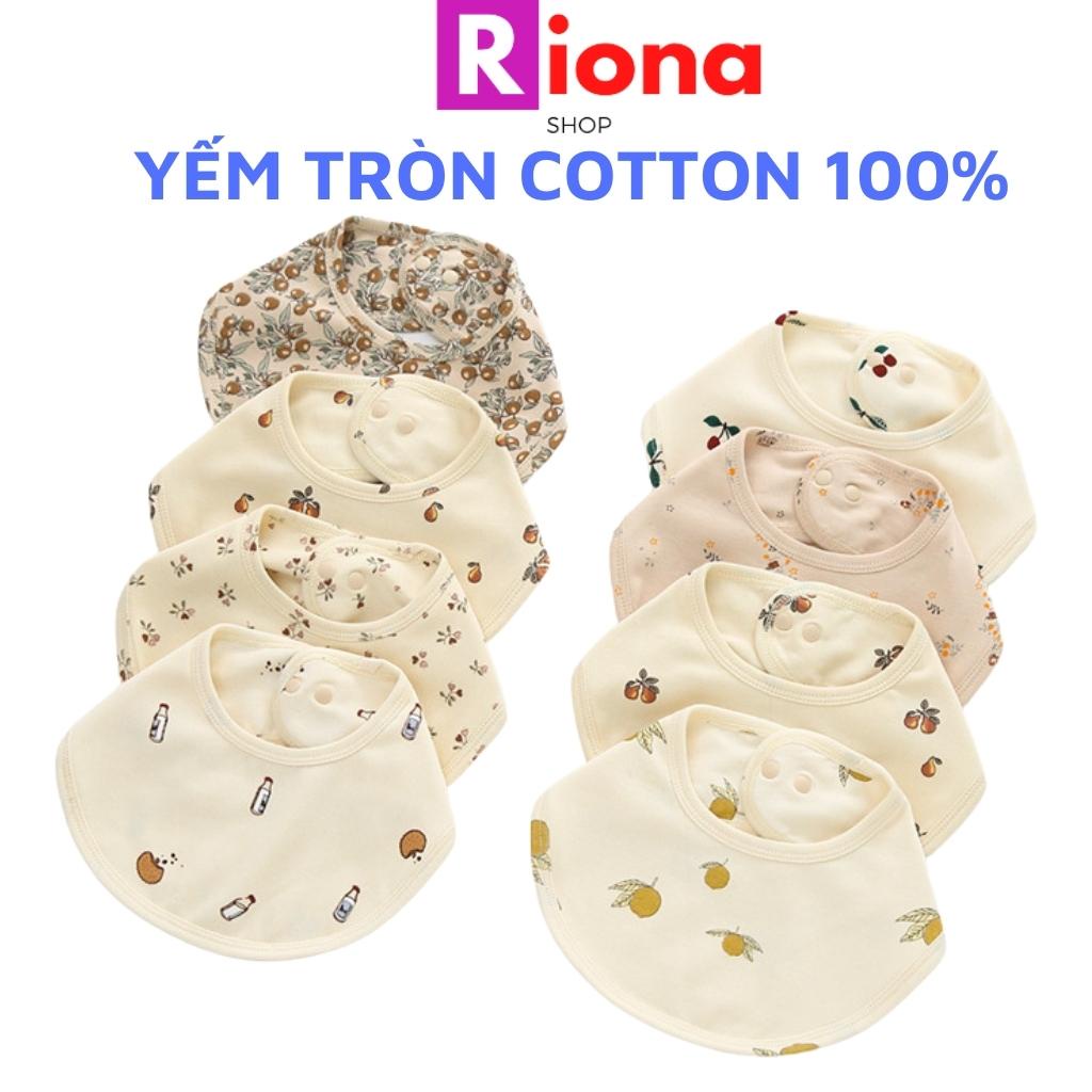 Yếm quàng cổ tròn xoay cotton cho bé trai bé gái sơ sinh RIONASHOP