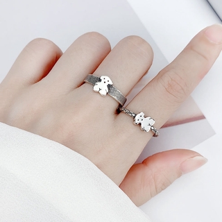Nhẫn Hợp Kim Hình Gấu Dễ Thương Cho Cặp Đôi