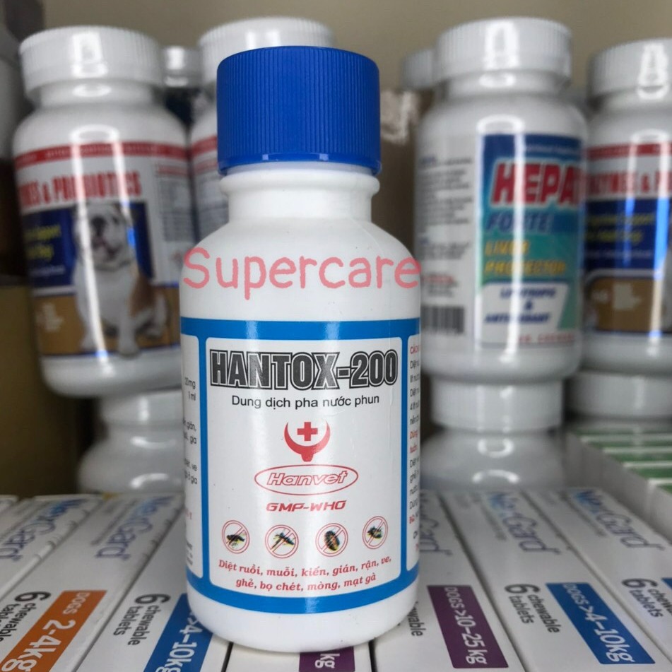 Hantox 200 (Nắp Xanh) - Dung Dịch Pha Nước Diệt Ve Bọ Chét Ghẻ Ruồi Muỗi