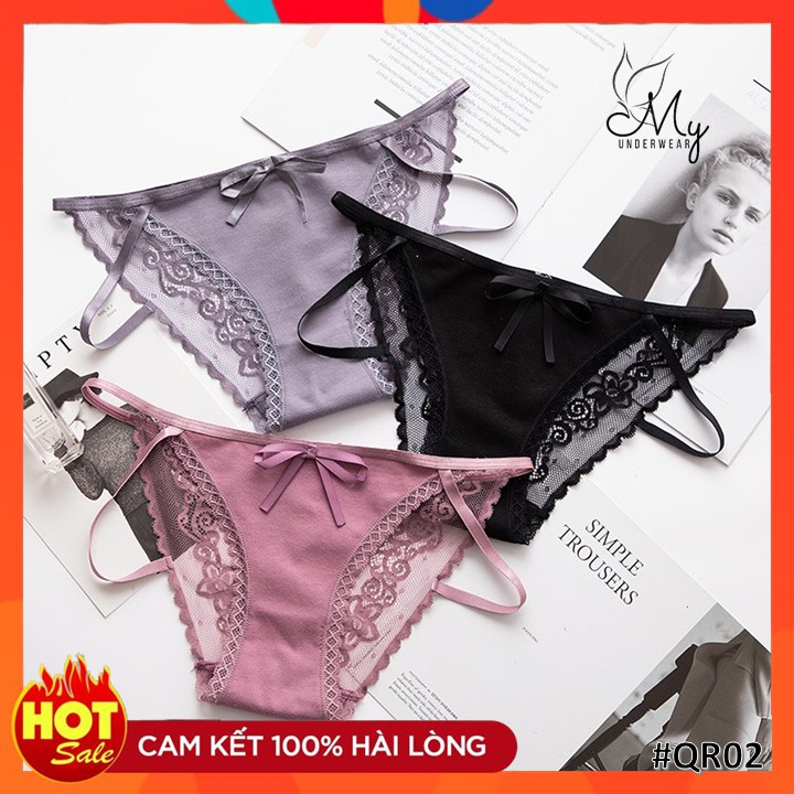 Quần lót ren ❣️❣️ FREE SHIP 50K ❣️❣️quần chíp nữ đồ lót ren quai 2 dây gợi cảm sexy - QR02