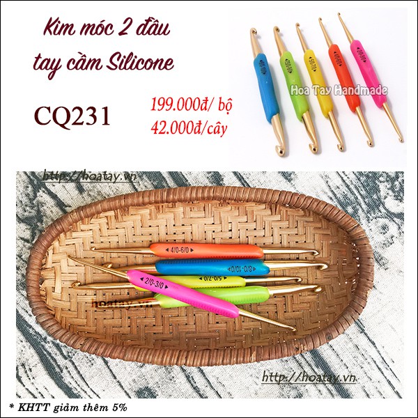 KIM MÓC 2 ĐẦU TAY CẦM SILICONE CQ231