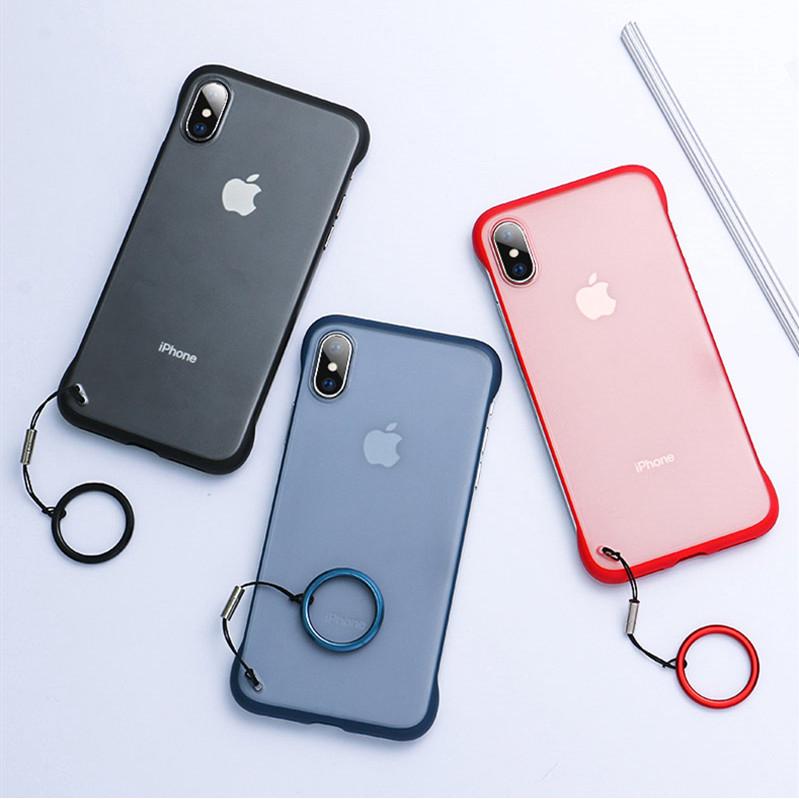 Ốp điện thoại màu trơn có kèm móc khóa đơn giản cho iPhone X XR XS Max