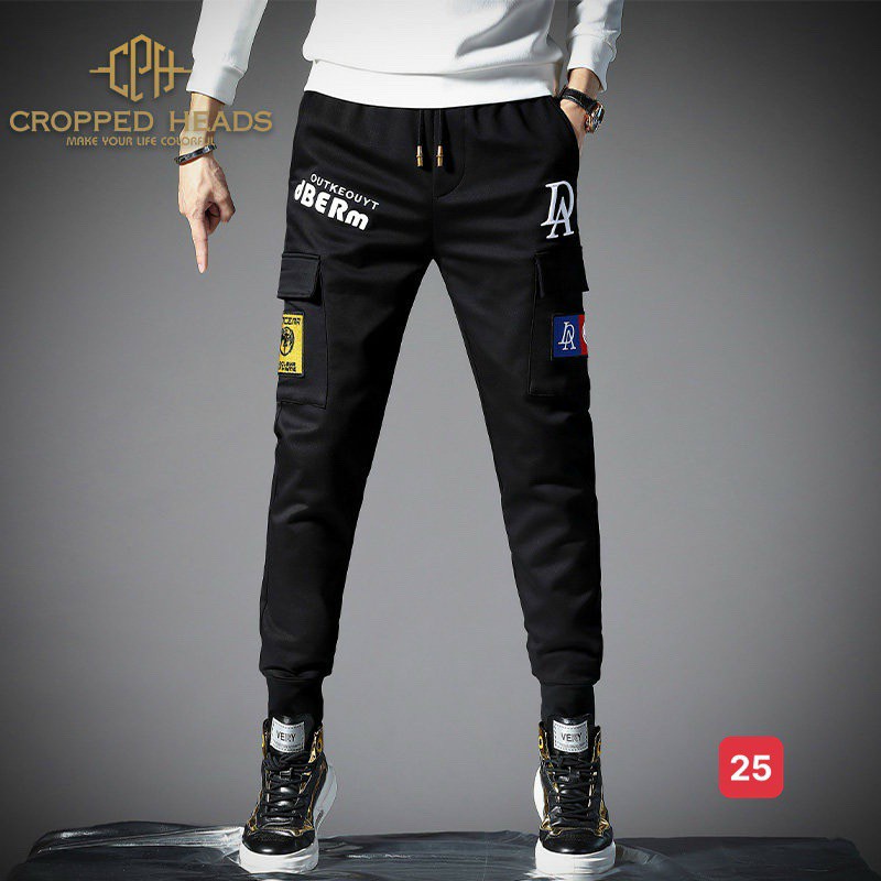 Quần jogger nam cạp chun bo ống hoạ tiết chữ thời trang DieuLinh Fashion