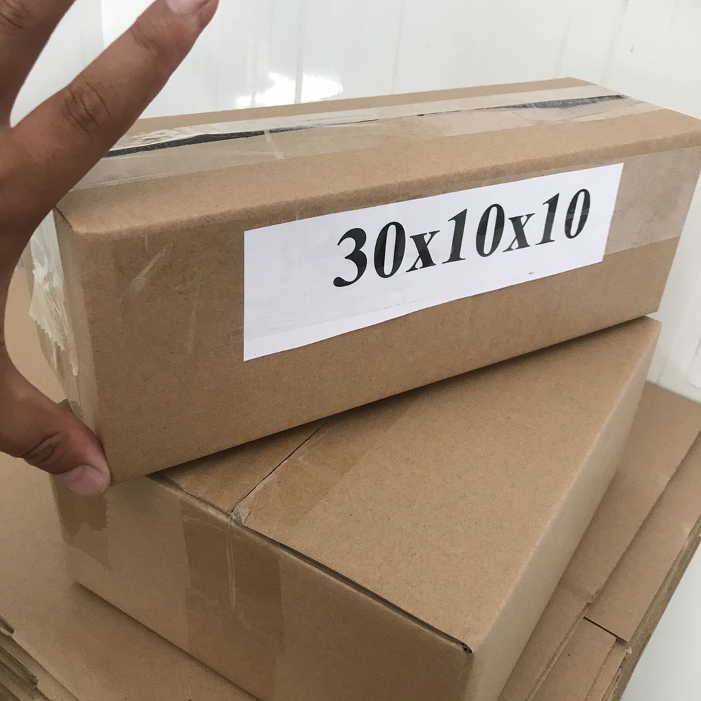 Combo 50 thùng hộp carton bìa giấy đóng gói hàng kích thước 30x10x10 giá rẻ tận xưởng - Miễn phí giao hàng