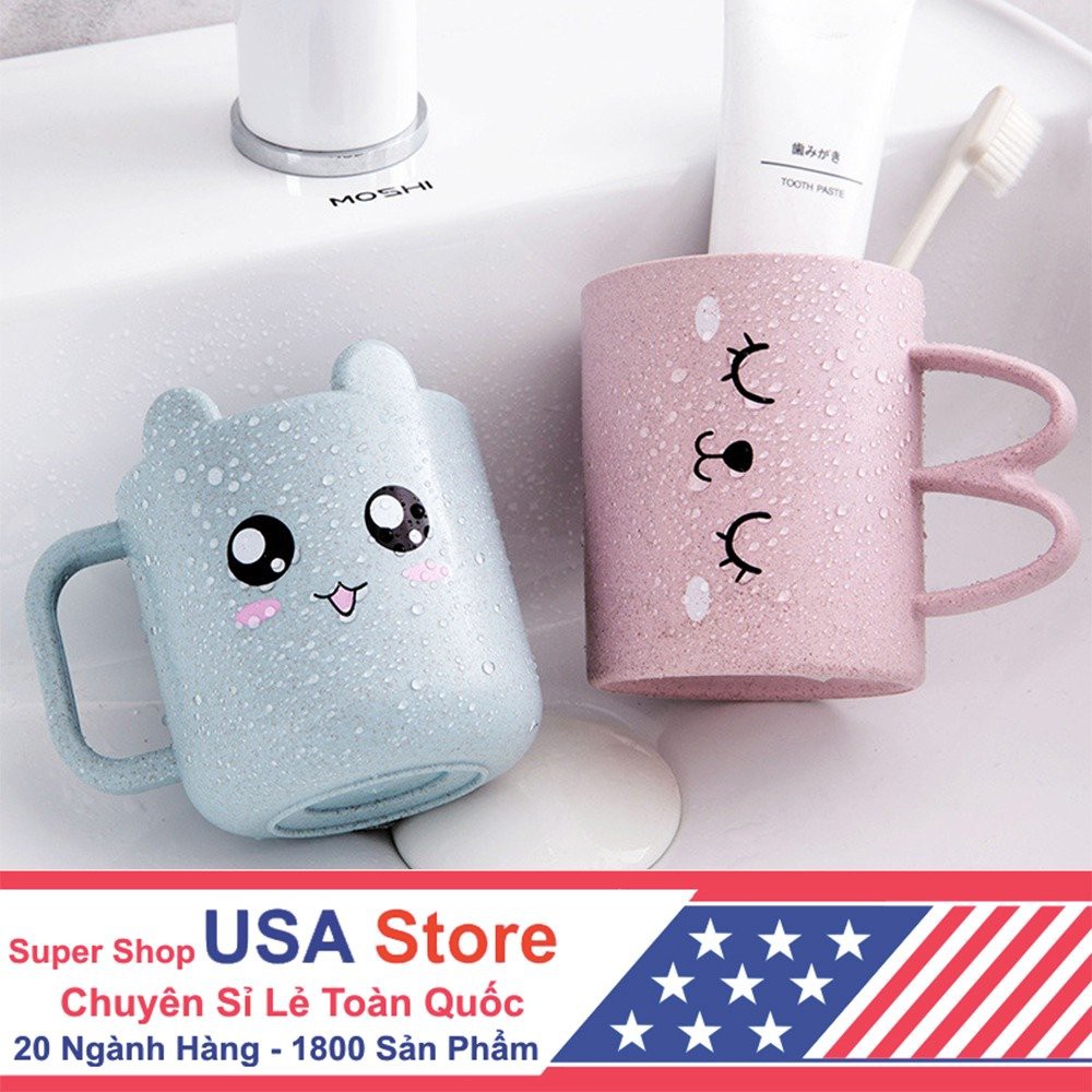 Cốc Uống Nước Lúa Mạch Mắt Nai Cho Bé - Ly Đánh Răng Cute