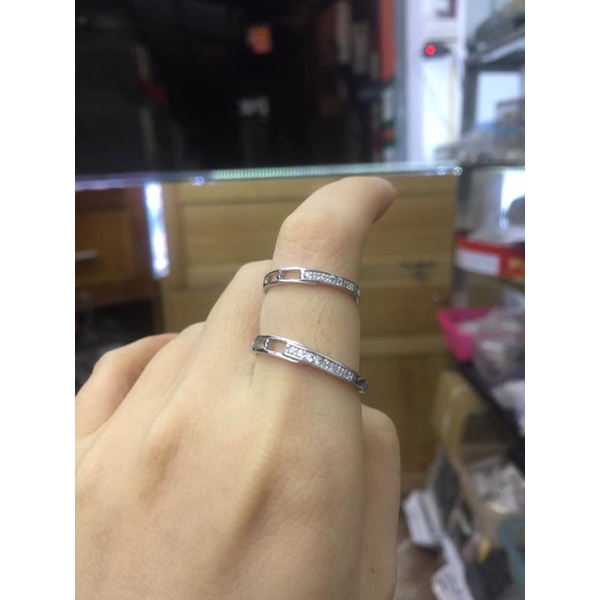 Nhẫn đôi bạc thật xi kim đẹp