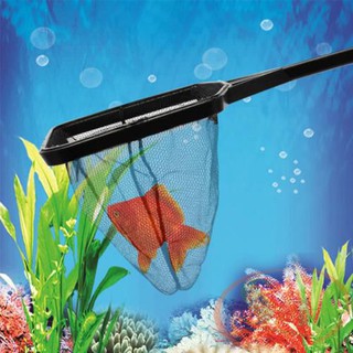 Vợt Cá Nhựa Abs Lưới Đen Cán Dài