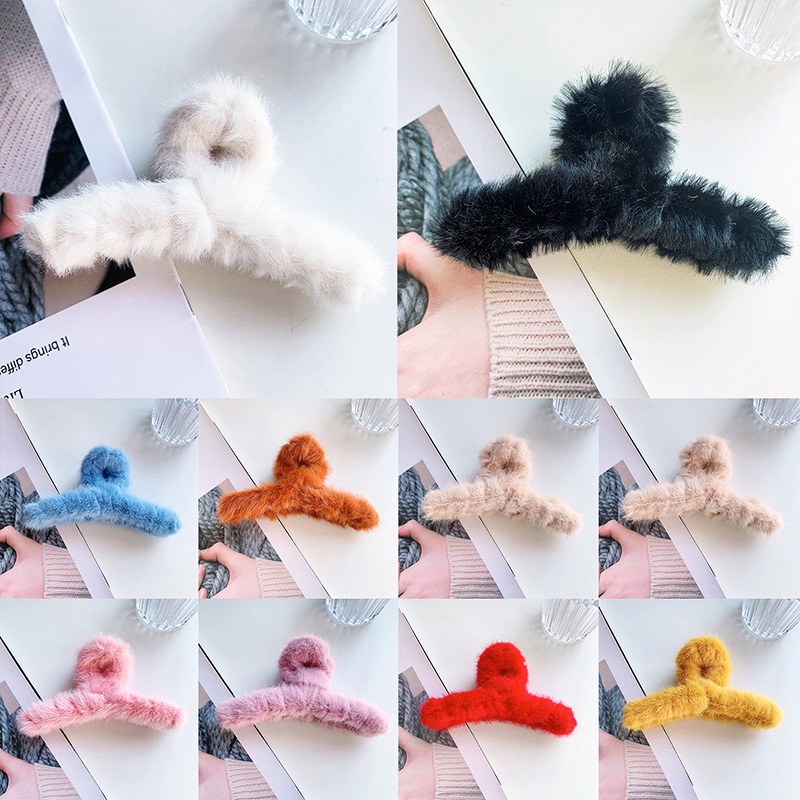 Ygt Kẹp Tóc Đính Lông Giả Thời Trang Thu Đông Hàn Quốc Cho Nữ