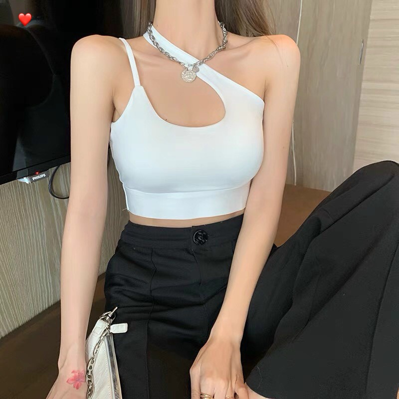 Áo lệch vai đủ màu U16025 thun lụa cao cấp