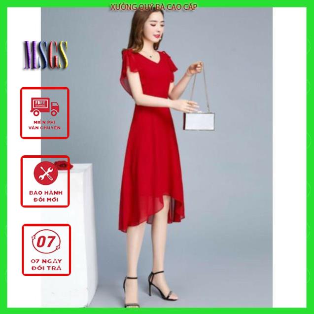 SHOP DẠ HỘI Đầm maxi cổ tim tay cánh tiên cao cấp tặng hoa tai thời trang