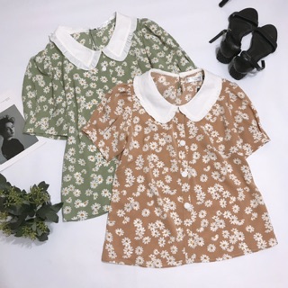 Áo hoa cúc cổ sen ( giá sale)
