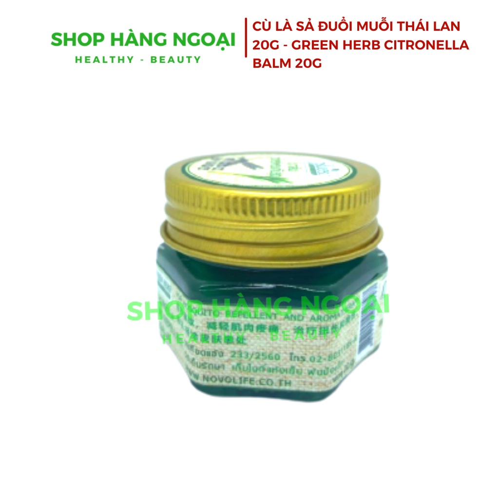 Dầu cù là sả xua đuổi muỗi Thái Lan 20g- Green Herb Citronella Balm 20g