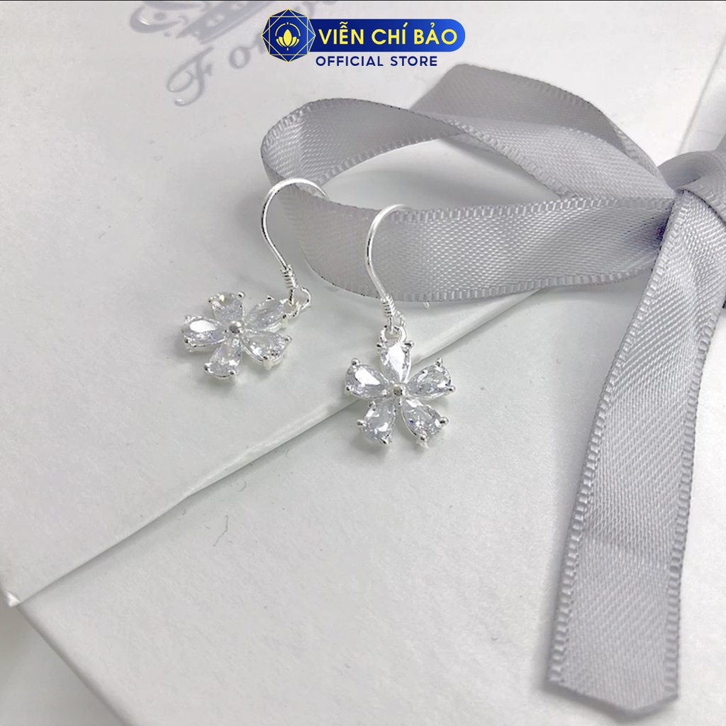 Bông tai bạc nữ Hoa Anh Đào chất liệu bạc 925 thời trang phụ kiện trang sức nữ thương hiệu Viễn Chí Bảo B400497