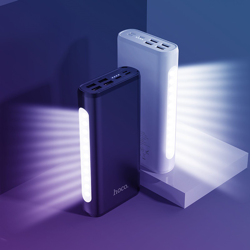 [Mã ELTECHZONE giảm 5% đơn 500K] Pin sạc dự phòng Hoco J60 30000mah 4 cổng USB 2.0A có đèn led