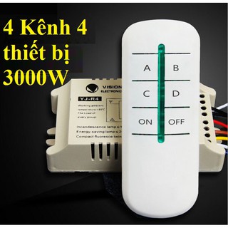Công tắc điều khiển từ xa 4 kênh 4 thiết bị Vision Electric