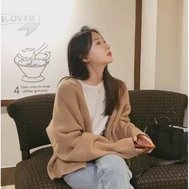 Áo khoác cardigan len dày tay bồng | BigBuy360 - bigbuy360.vn