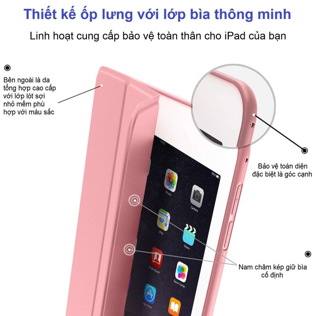Bao da cao cấp Silicone dẻo dành cho iPad Mini 4 - Tự Động Tắt Mở màn hình | BigBuy360 - bigbuy360.vn