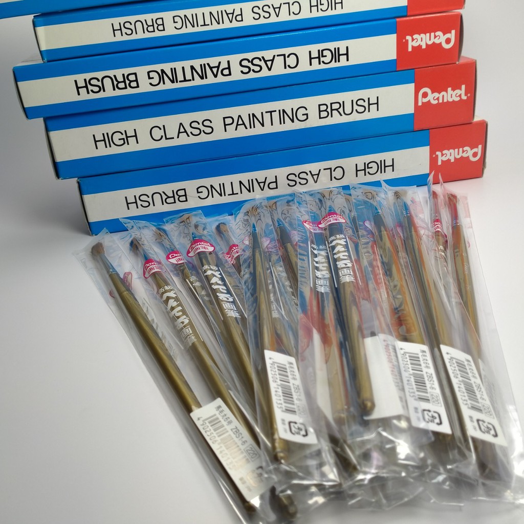 Cọ vẽ Pentel ZBS (số 0-12). CHÍNH HÃNG