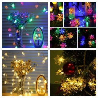 Dây Đèn Led Trang Trí 20/40 Bóng Hình Ngôi Sao /Bông Tuyết/Hoa 5 Cánh