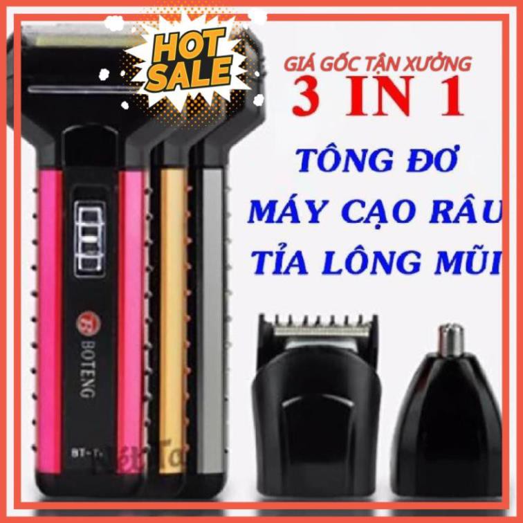 [BH 6 tháng] Tông đơ cắt tóc máy cạo râu tỉa lông mũi Boteng 3in1