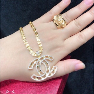 Dây chuyền nữ kim tiền và mặt chữ x đồng non