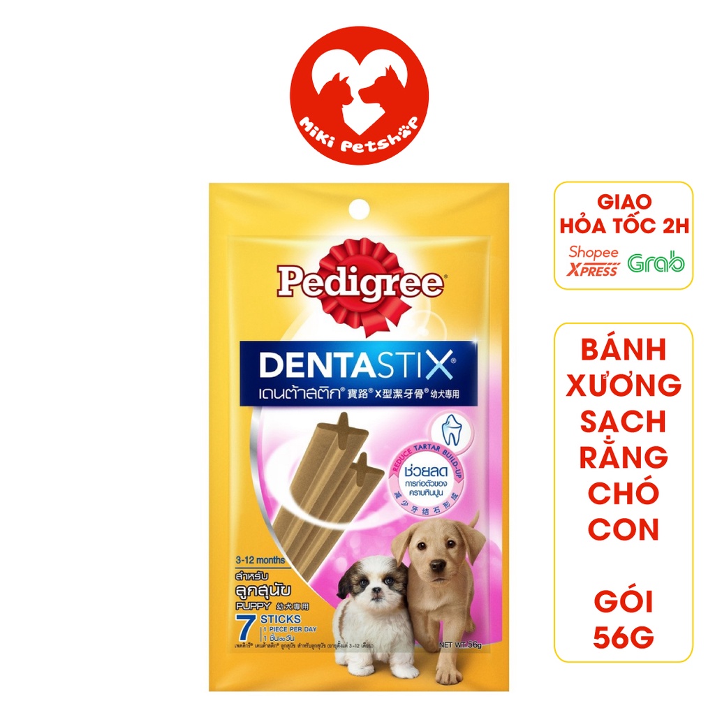Bánh Xương Thức Ăn Cho Chó Con Pedigree Dentastix 56G - Miki Petshop