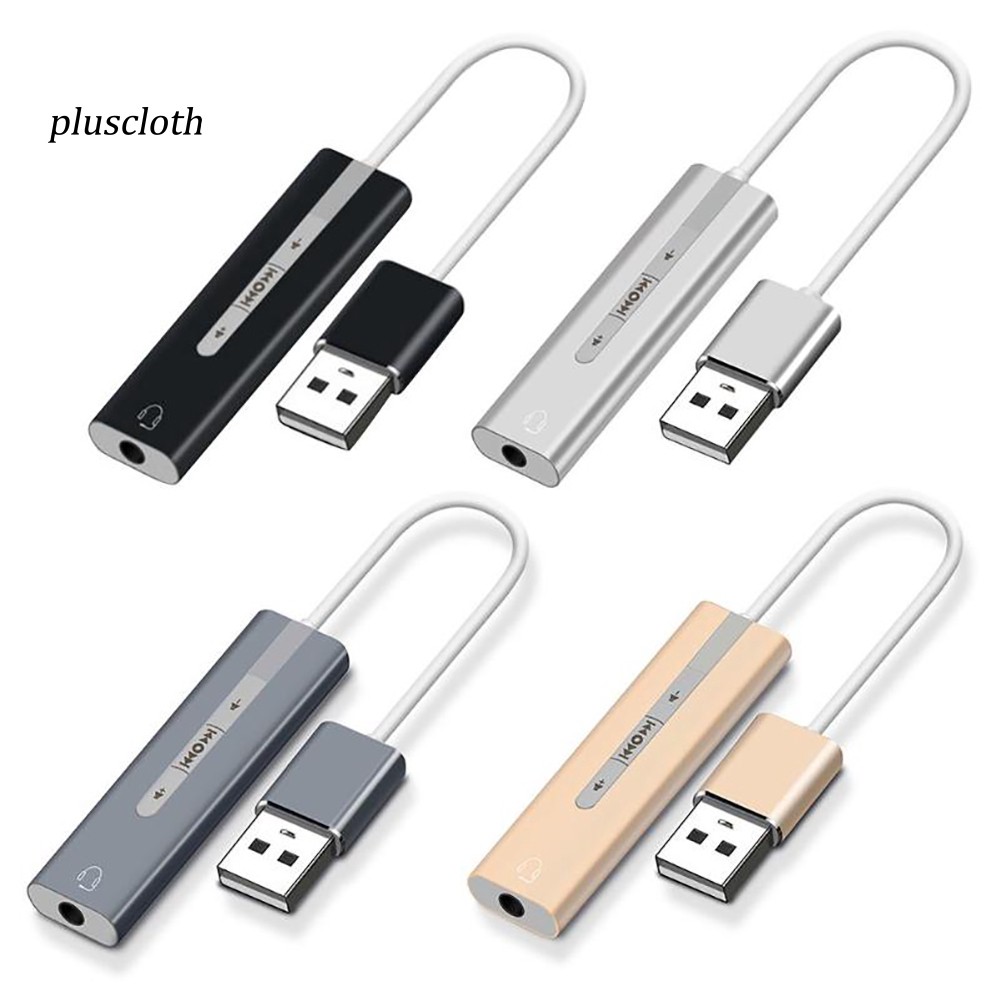 Card âm thanh ngoài 2 trong 1 chuyển đổi cổng USB sang cổng 3.5mm 7.1 dành cho tai nghe/ micro