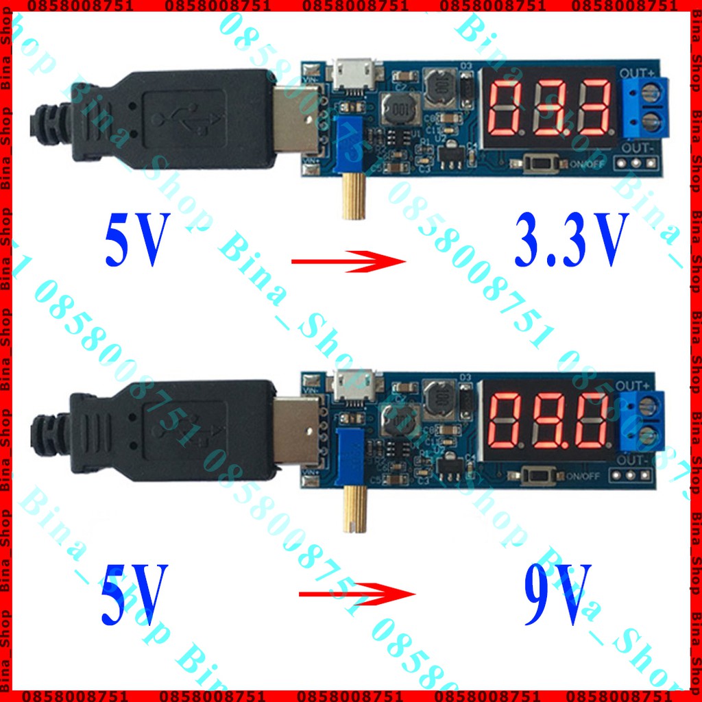 Mạch tăng áp kiêm giảm áp DC 3.5~12V ra 1.2~24V hỗ trợ USB và Micro USB
