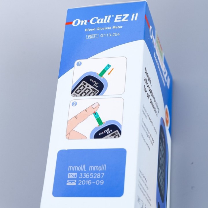 Máy đo tiểu đường Acon ON call EZ II thử đường huyết tặng hộp que thử oncall plus và kim lấy máu