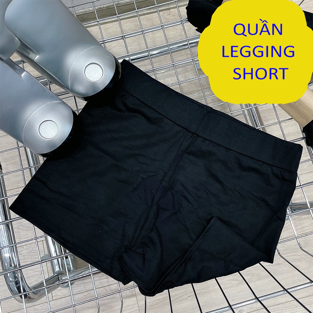 Quần legging đùi ngắn nữ biker short ôm bó vải cotton co giãn Geleva LEG426