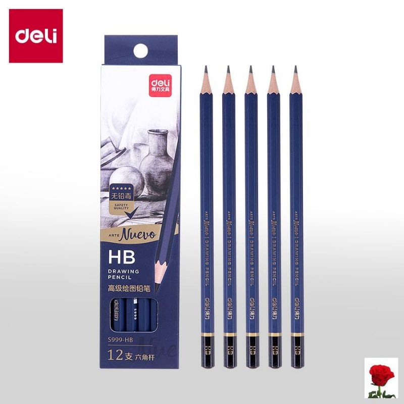 Bút chì deli s999 vẽ mỹ thuật cao cấp từ 2b đến 10b