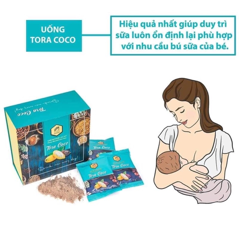 Tora CoCo- Bột ngũ cốc lợi sữa cho mẹ TORA COCO Hộp 20 gói
