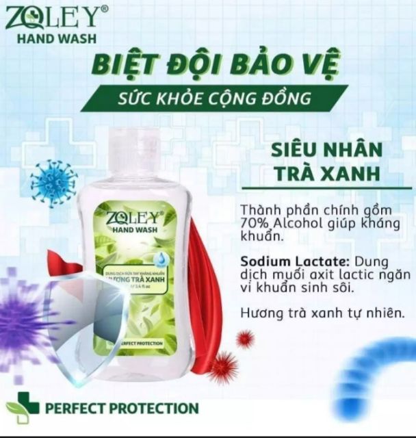 Nước rửa tay khô zoley