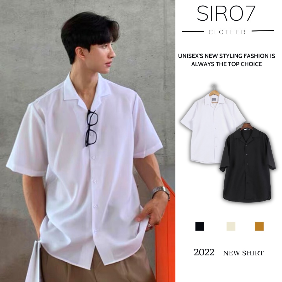 Áo sơ mi cổ vest nam nữ form rộng vải lụa thương hiệu thời trang SIRO 7