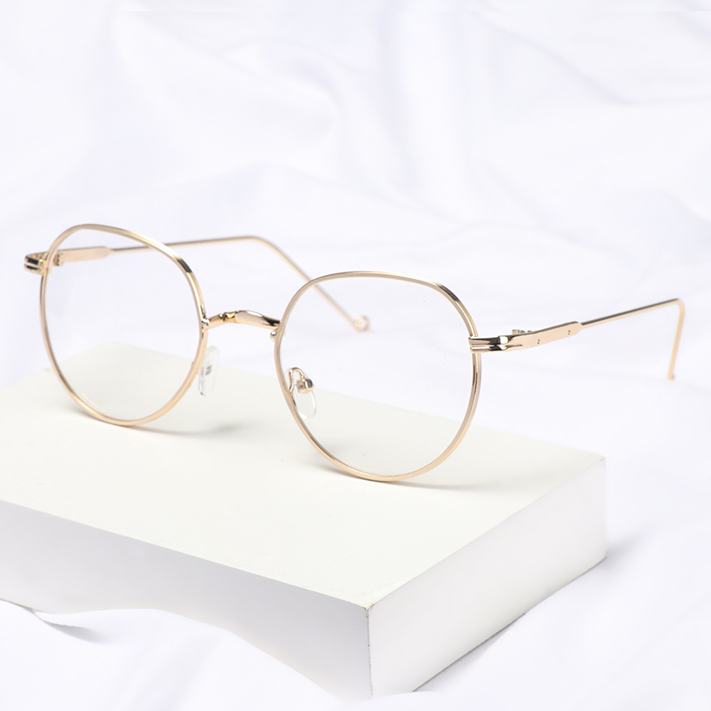Mắt Kính Gọng Tròn Bằng Kim Loại Siêu Nhẹ Phân Cực Thời Trang Unisex