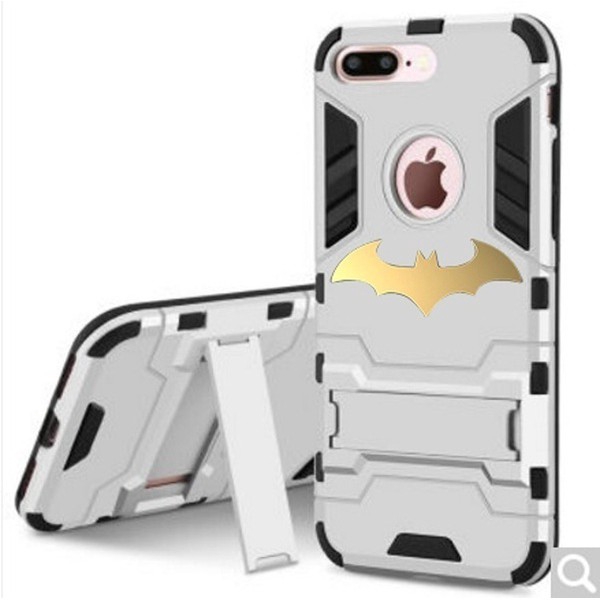 Ốp điện thoại cứng phong cách Batman có giá đỡ cho điện thoại iphone5 5s se 6 6s 7 8 plus X XR XS Max