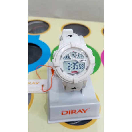 Đồng hồ trẻ em điện tử Diray hàng chí.nh hãng màu trắng chống nước, dây silicon bền