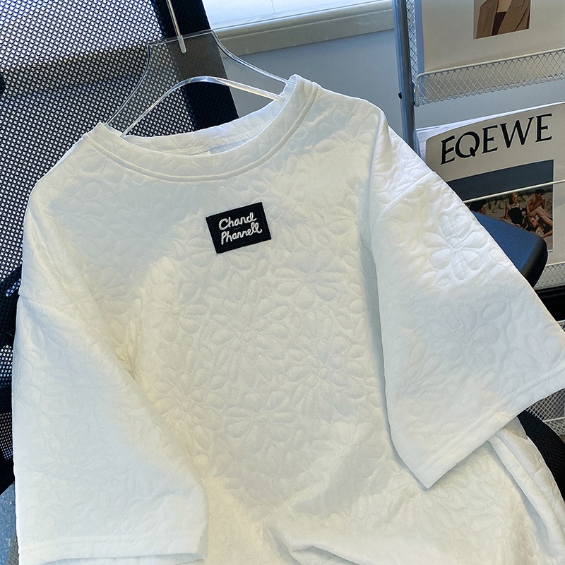 ZHELIHANGFEI Áo Thun Tay Ngắn Cổ Tròn Dễ Phối Đồ Hợp Thời Trang