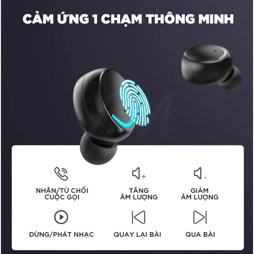 Tai Nghe Bluetooth 5.0 cho Iphone vs Android Kết Nối Không Dây Nhét Tai Amoi F9-5 TWS Chuyên Gaming - Phiên Bản Quốc Tế