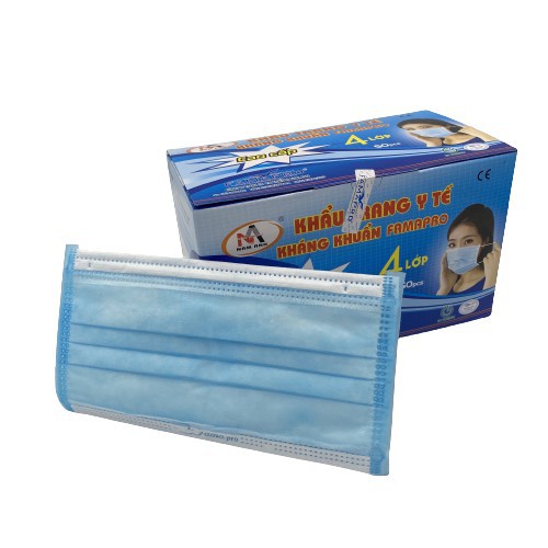 Hộp 50 Cái Khẩu Trang Y Tế 4 Lớp Kháng Khuẩn Famapro Nam Anh Cao Cấp | BigBuy360 - bigbuy360.vn