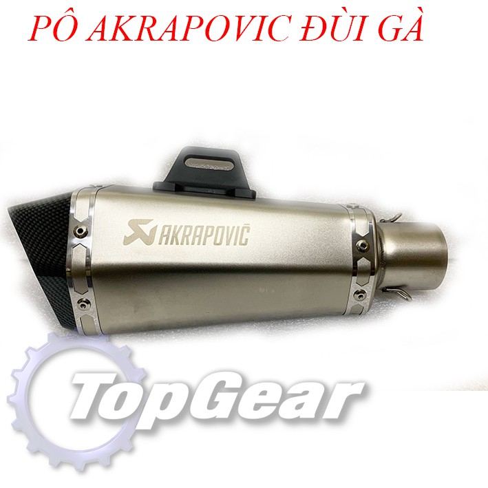 Pô Akrapovic màu BẠC - Ak đùi gà &lt;TOPGEAR&gt;