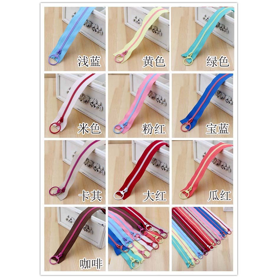 Dây Kéo Khóa 30cm Màu Sắc Tương Phản Bằng Nhựa resin diy